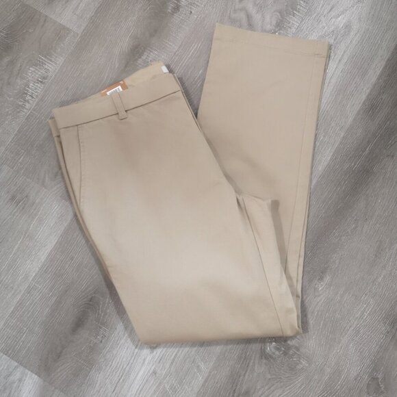 NWT Denver Hayes Men's Size 38/32 Tan Straight Flat Front Flextech 360 Khakis - Picture 8 of 11